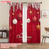 2pcs   plane printing Curtains Christmas Star Polyester Easy Install (without rod) Home Decor Ldeal for Bedroom Living Room