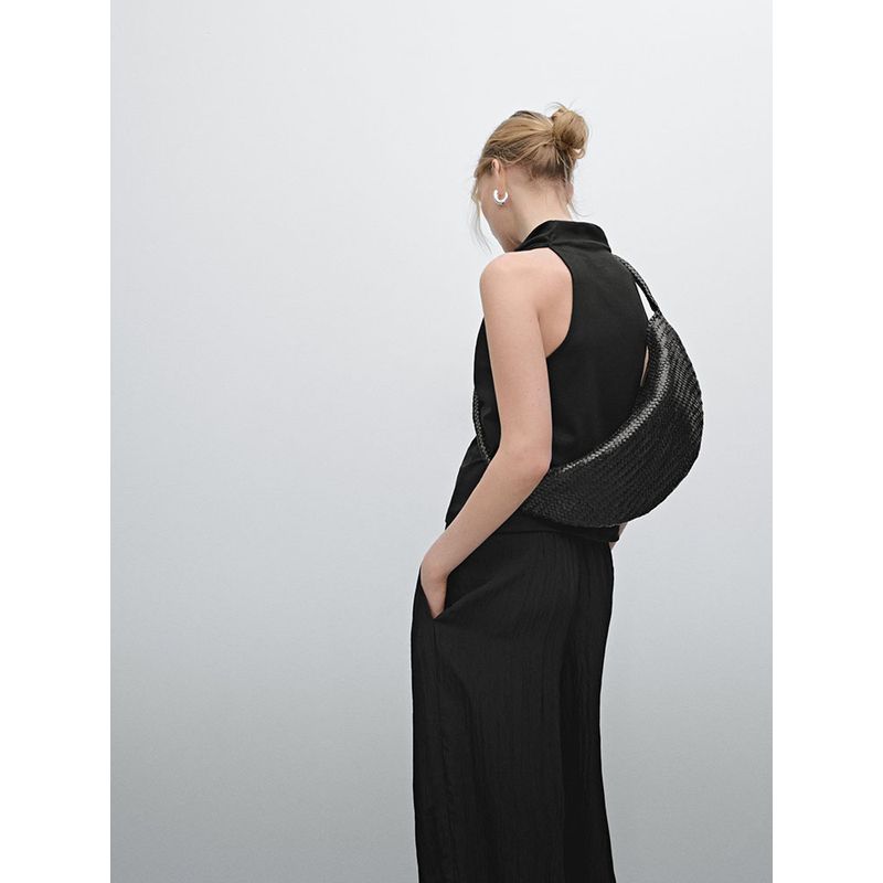 Za2025 Summer New Women Clothes Elegant Commuter Draped Collar Sleeveless Shirts Top 06892110 800