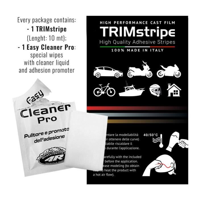 Bandes Adhésives - Trim Stripes - Noir - 11 mm x 10 mt - Thermoformable - Résistant aux intempéries
