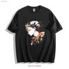 Shoyo Hinata Ink Wash Portrait T Shirt Anime Silhouette Design  Vintage Washed Homme Graphic Soft Designer Clothes Breathable