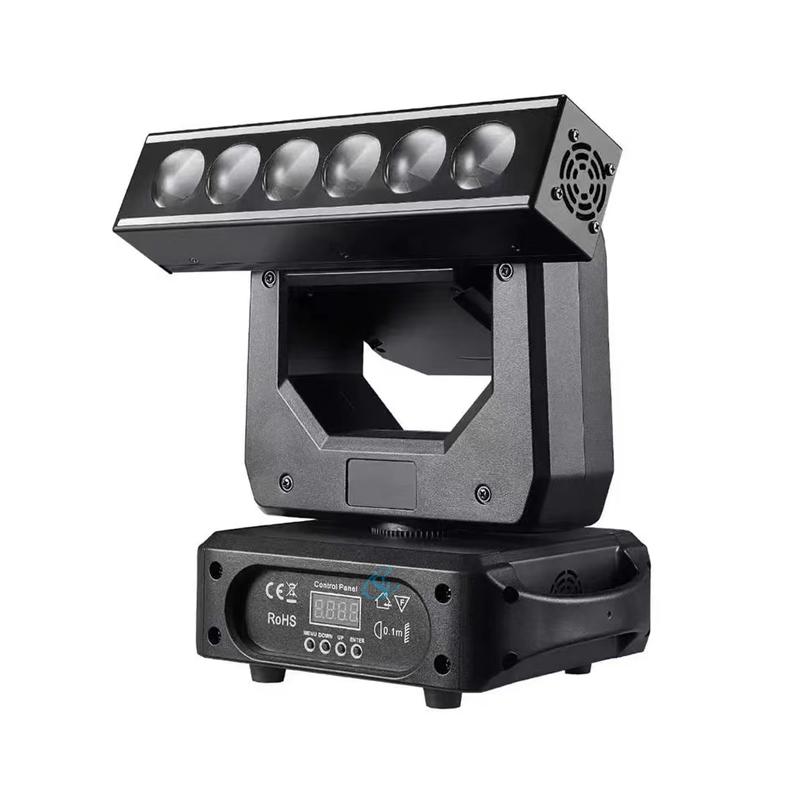 Stage Light 6x20W LED RGBW Beam Moving Head Light Disco DJ Effect Lighting DMX512 For Party Concerts Club Theaters