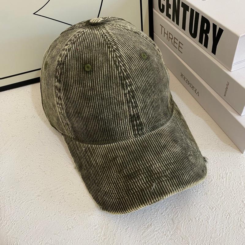 Vintage Washed Corduroy Ripped Baseball Cap Men Women Same Style Men Women Corduroy Ripped Dad Hat