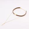 European & American Double Layer Velvet Tassel Necklace with Collarbone Chain