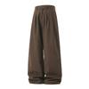 Heren Katoenen Casual Broek Losse Rechte Pijp Dubbele Plooizakken