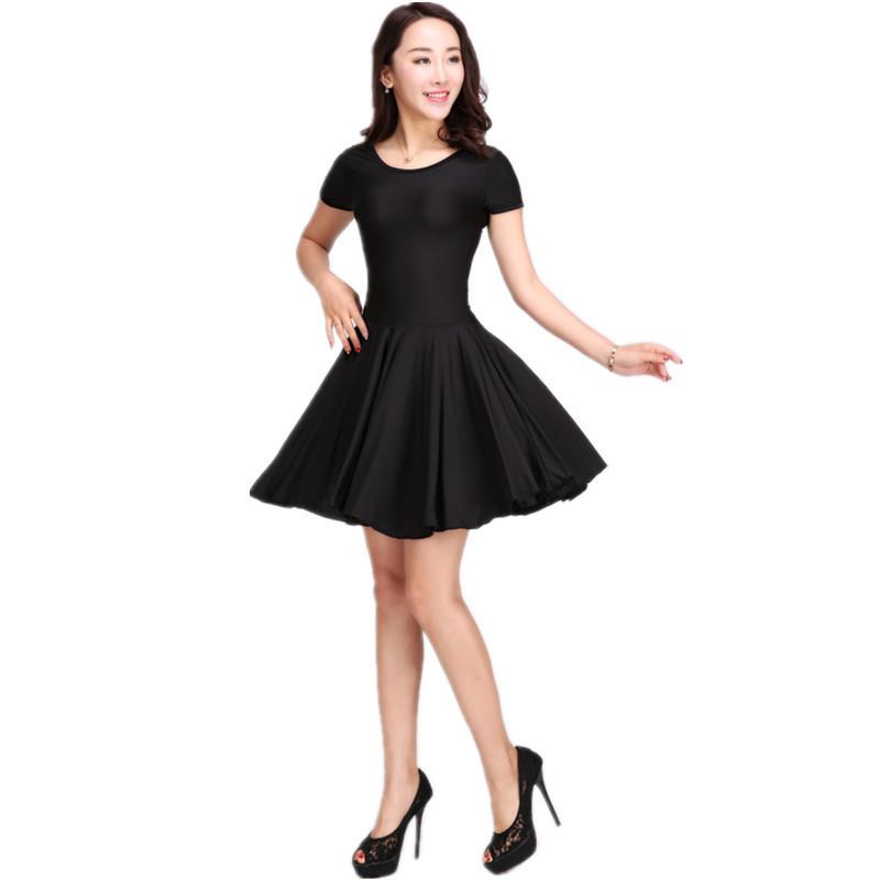 

Черное платье для латиноамериканских танцев с коротким рукавом XXL чёрный