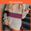 Women Winter Loose Striped Sweater Casual Stylish Pullover Perfect For Everyday Wear