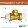 Copper Horizontal Bathroom Double Backflow One-Way Check Valve, Household Water Pipe Fittings, Non-Return Valve, 4/6 inch (DN20/25).