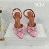 2025 Satin High Heels Women'S Bow Sexy Rhinestone Pointe Women'S Shoe Wine Glass Everything Stylish