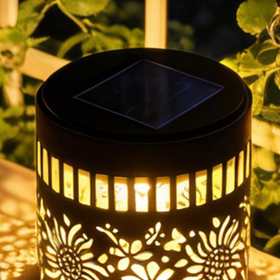 Decorative Solar Lights Iron Outdoor Step Wall Lights Rust-Resistant Waterproof Fence Lights for Garden Post Patio Backyard Yard