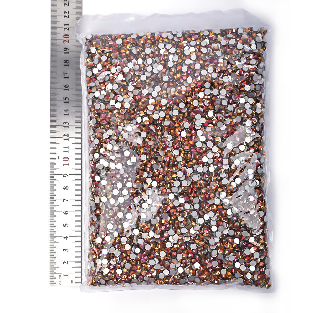 Weichen Big Bag Flat Bottom Diamond Color Plated Crystal Diamond Decorative Rhinestone Diy Nail Art Glass Jewelry Accessories