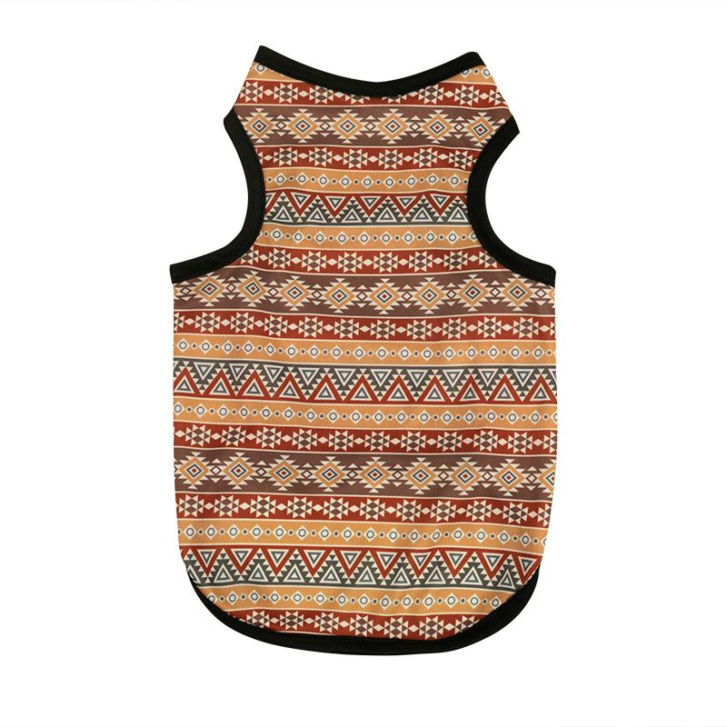 Ethnic Style Summer Short Sleeve Pet Vest for Cats and Small Dogs