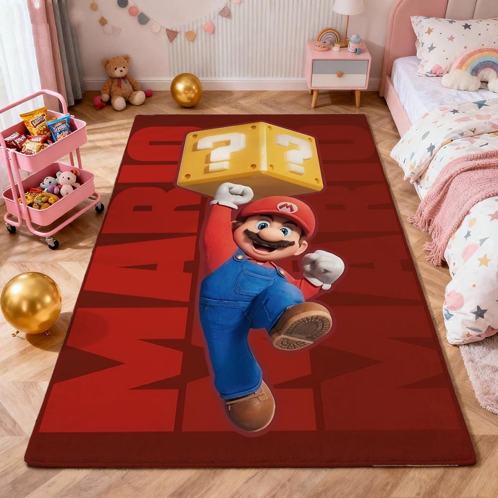 Mario Kart World Tour Theme Rug Allseason Carpet For Living Room Bedroom Office Home Decor Great Holiday Gift