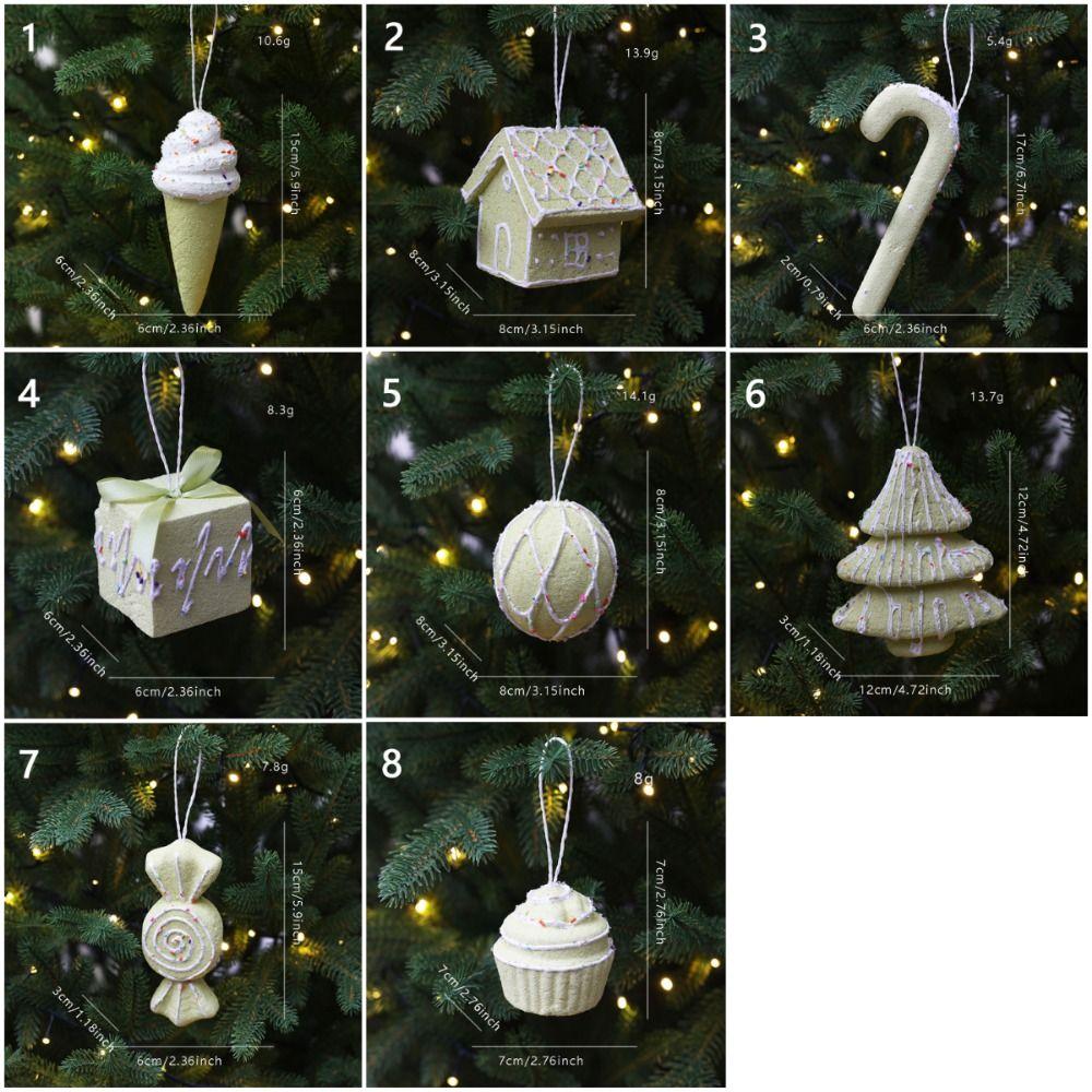 Green Christmas Hanging Decoration Cartoon Cane House Gift Candy Cake Ice Cream Hanging Pendants Photo Props Foam
