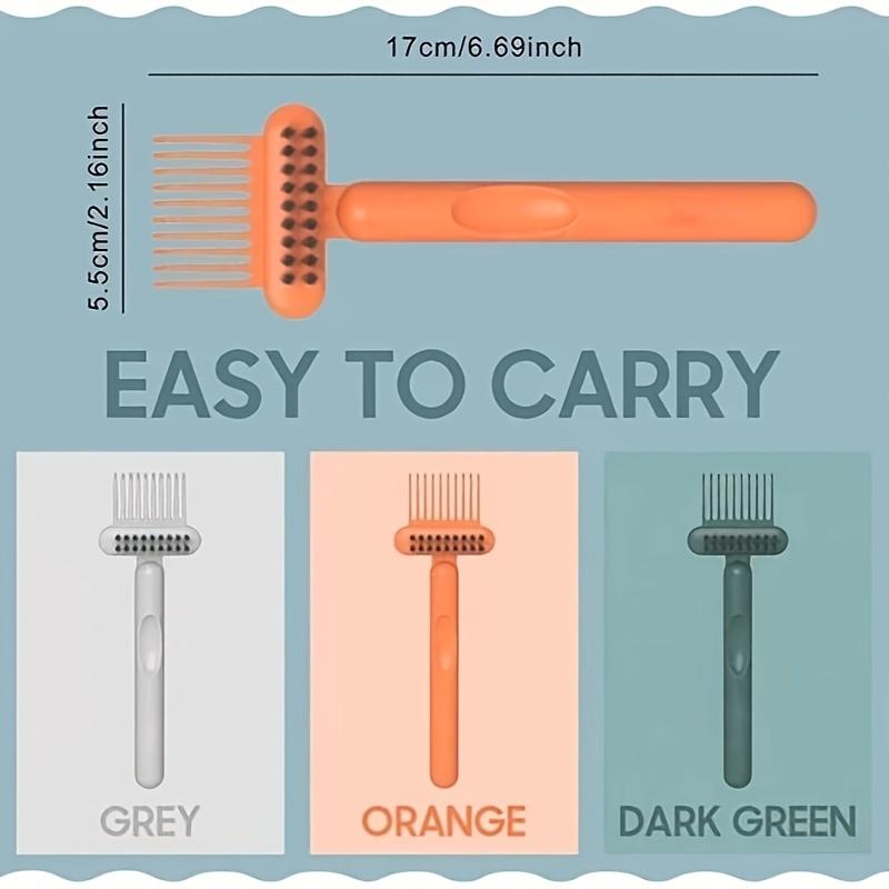 2pcs 2-in-1 Hair Comb and Brush Cleaner - Reusable Plastic Mini Hair Remover Rake - Sturdy Lint and Dust Cleaning Instrument.
