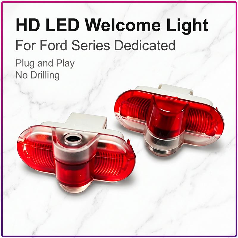 2Pcs/Set Car Door Welcome Lights LED Logo Projector Ghost Shadow Lights For Ford Fiesta Mondeo Focus Fusion Escape Shelby Edge Kuga