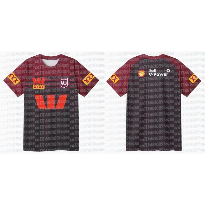 T-shirt Rugby 3D Asciugatura Rapida NSW Blues Australia Maglietta Sportiva Outdoor Maglietta Bambino Maglietta S-6XL Abbinamento Famiglia