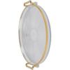 Decor Round Serving Tray, Gold Handle Round Serving Tray Display Gold Multifunctional for Desserts (Transparent)