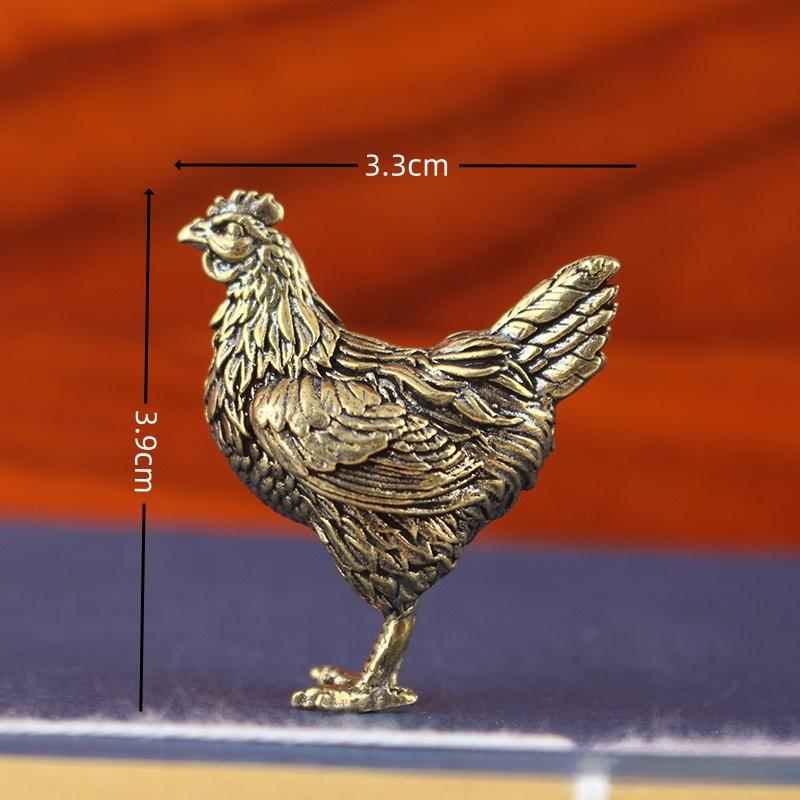 

Creative Rooster Ornament Pure Brass Rooster Figurine Intricate Animal Brass Home Decor Office Gift Table Ornament