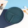1Pc Divided Dish In 3 Diet Reusable Round Dinner Plate Kitchen Dinnerware Portion Plates For Adults 3 Compartments Microwave