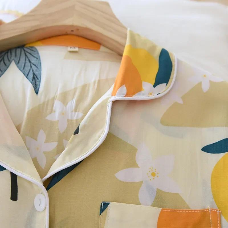 Spring and Summer 100% Viscose Pajamas Two-piece Long-sleeved Trousers Women's Flowers Comfortable Plus Size Homewear Suit