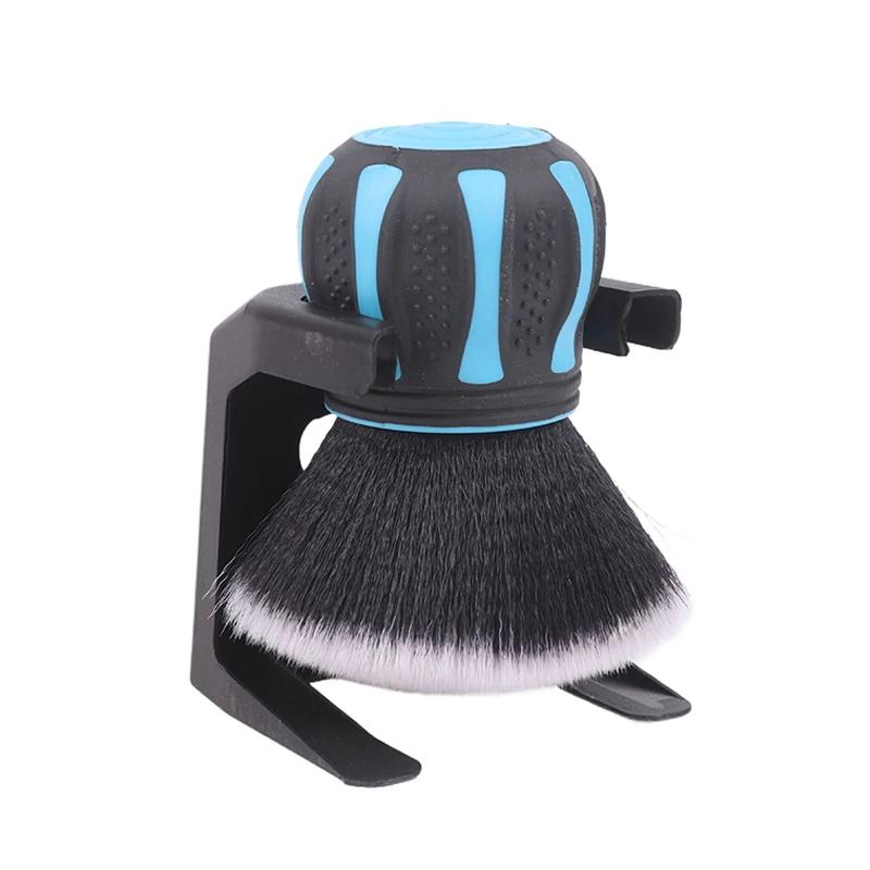 2pcs Car Detailing Brushes Automobile Interior Soft Bristles Brush Air Vent Dust Cleaner Dusting Cleaning Tool with Storage Rack