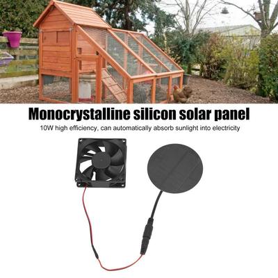 Solar Greenhouse Fan Solar Attic Fan IP65 Waterproof Cooling Ventilation For Greenhouse Chicken Coop Shed Dog House Outside