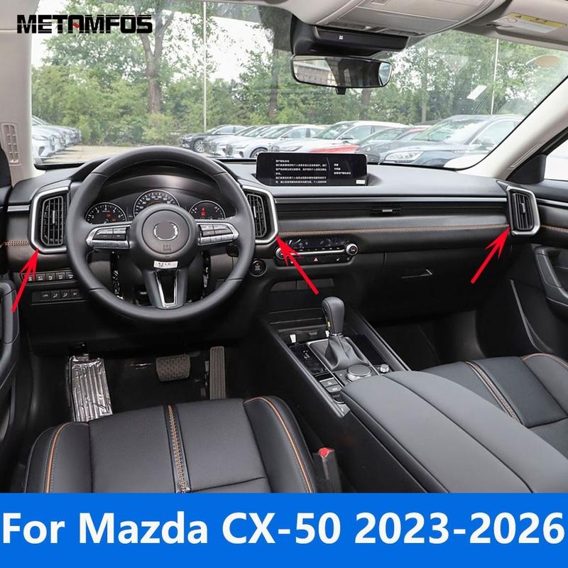 For Mazda CX-50 CX50 -2025 2026 Carbon Fiber Front Air Conditioner Vent Outlet Cover Trim Molding Accessories Car Styling