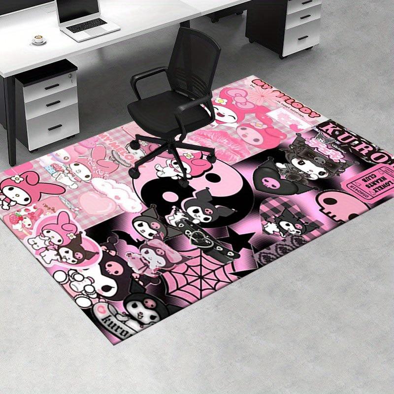 1pc Sanrio Kuromi Mermaid Printed Office Carpet Rectangle Rug Under The Table,Perfect Room Decor for Living Room, Bedroom, Kitchen, Non-slip Floor Mat