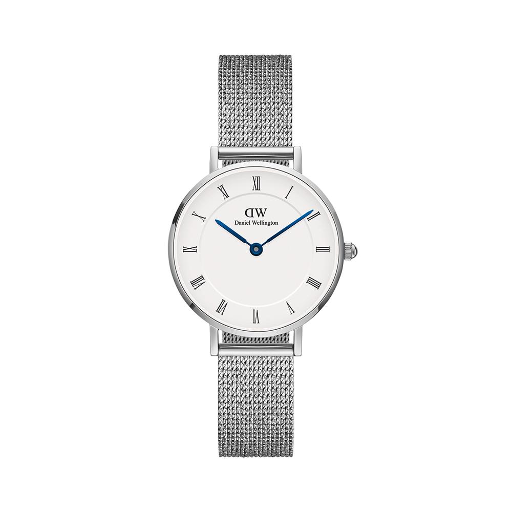 Danielwellingteon Petite Roman Numerals Sterling Silver Strap Women'S Metal Watch
