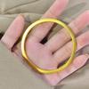 Gold-Plated Matte Circle & Square Bangle - Women's Imitation Gold Bracelet, Wedding Jewelry Accessory