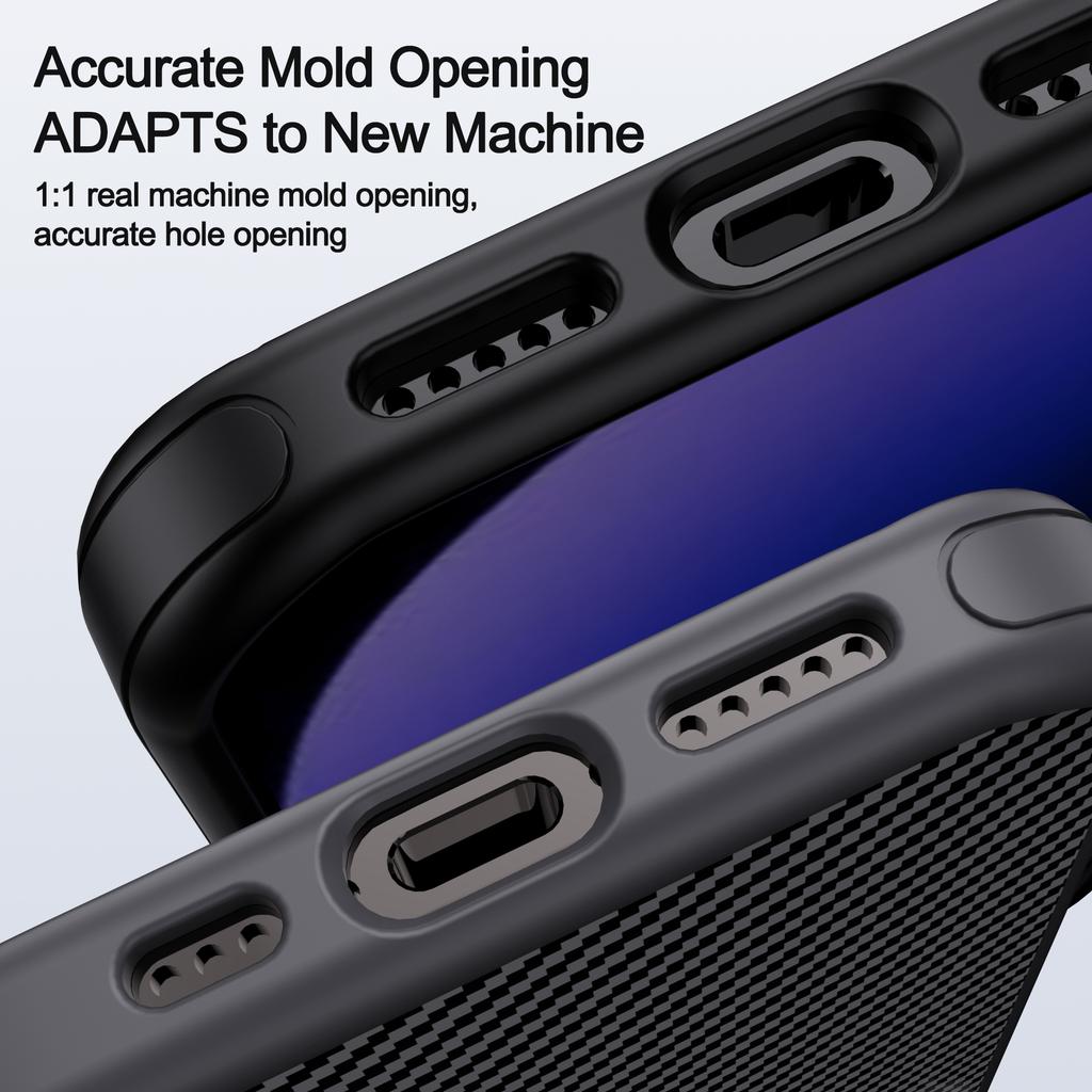 IPAKY For iPhone 16 Pro TPU Case Carbon Fiber Texture Phone Cover Metal Lens Frame