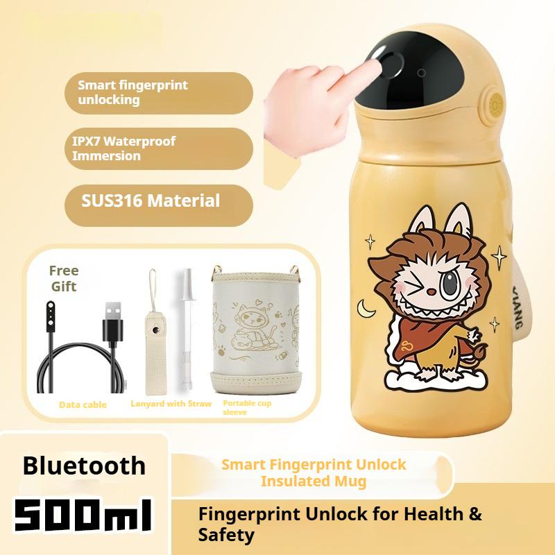 

Fingerprint Thermos Cup Children s Fingerprint Unlocking Thermos Cup 316 Stainless Steel Food Grade Student Thermos Cup 500ml
