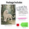 DIY Pearl Diamond Art Painting Kits for Adult and Beginners, Majestic White Tiger Sparkling Painting Craft Home Wall Decor Handmade Gift