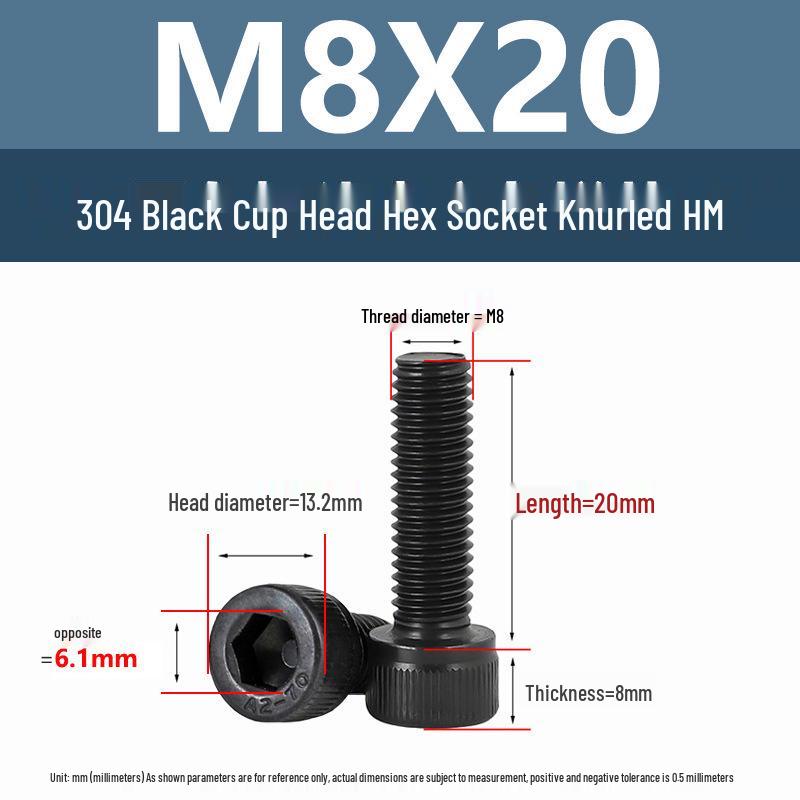 Yigu 304 Stainless Steel Hex Socket Cylindrical Head Screws: M2-M5 Bolts, M6-M12 Screws