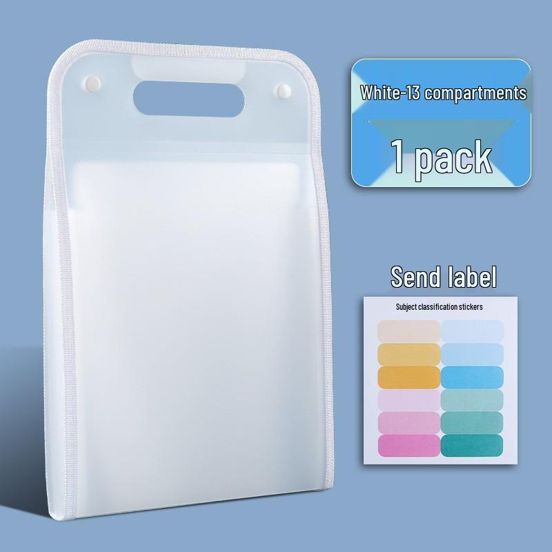 Student A4 Vertical Accordion File: 13-Pocket, Multi-Layer, Large Capacity, Portable Document Storage.