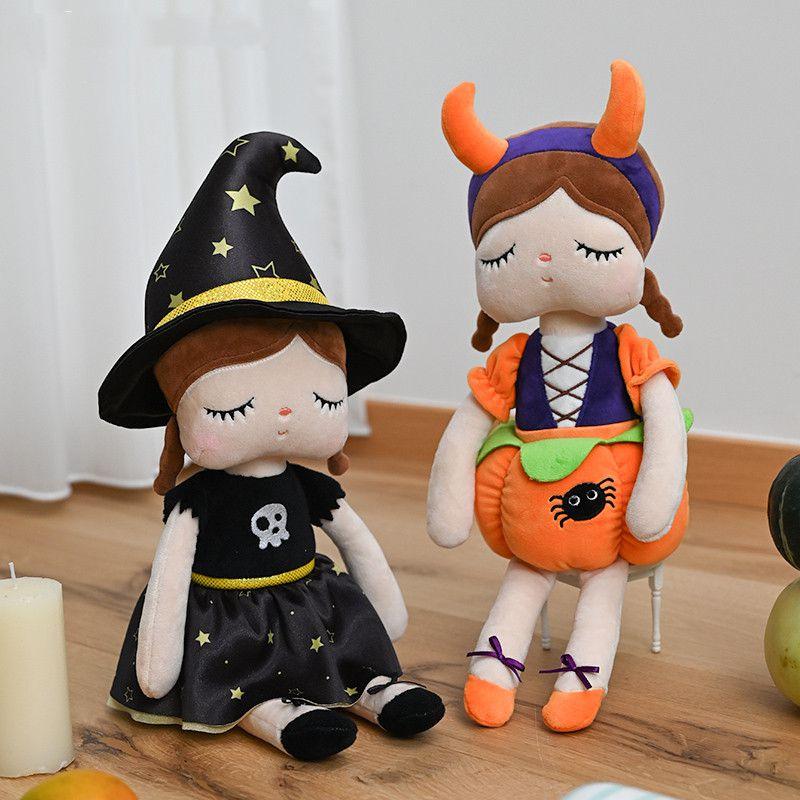 Cute Halloween Witch Pumpkin Doll Plush Toy For Spooky Decor
