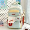 Schoolbag Korean Version Ins New High-value Fresh and Sweet Contrasting Splicing Backpack Junior High School Students Lightweight Spring Outing 