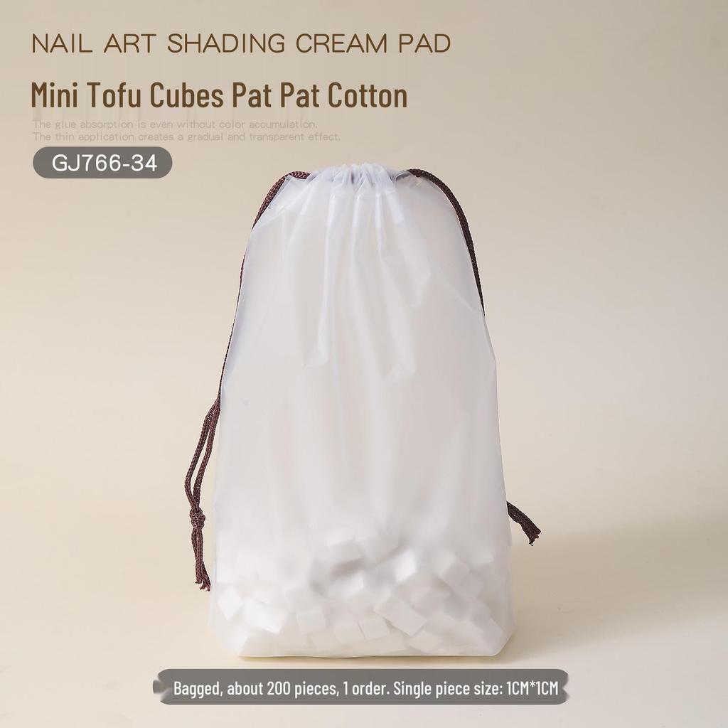 Nail Art Sponge: Professional Small Square Blending Tool for Gradient Blush and High-Density Cotton Application
