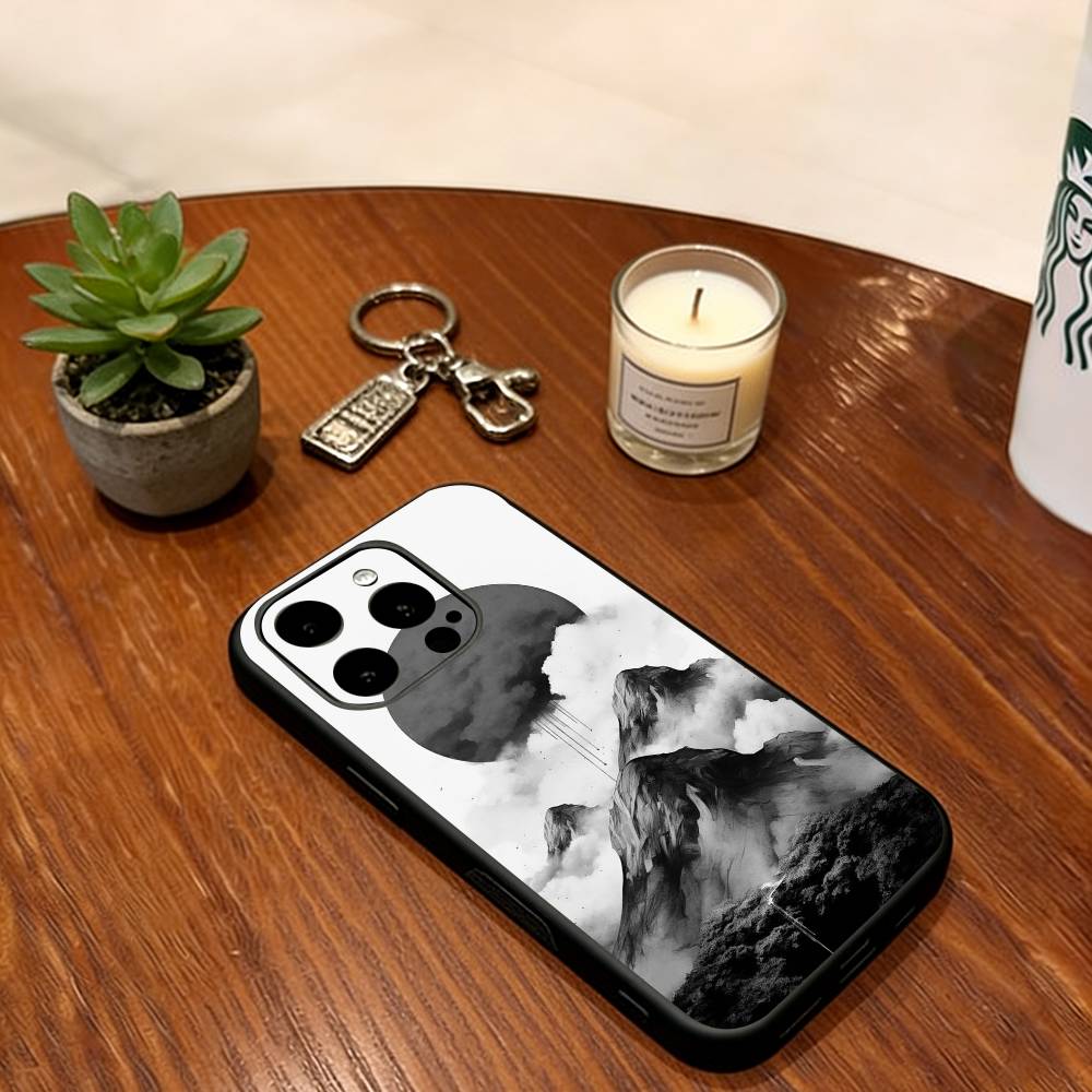 

Classical Chinese Landscape Phone Case Silicone Soft For IPhone 17 16 15 14 13 12 11 X XR Plus Pro Max Plus iPhone15