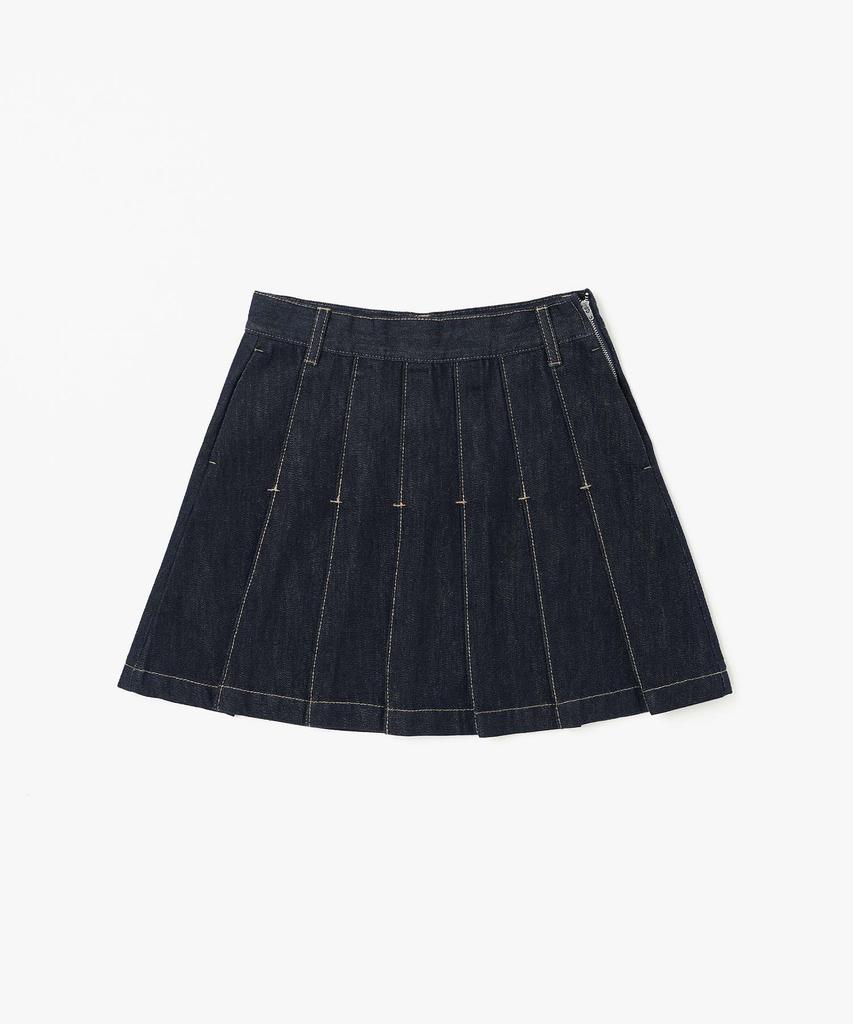 Plack Woman Low-Rise Pleated Skirt Navy