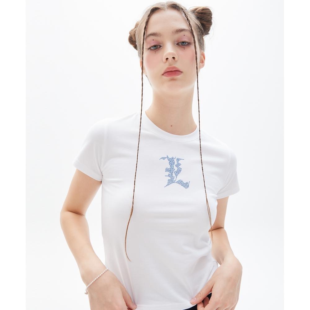 

LUV IS TRUE PY L LOGO HOTFIX TEEWHITE