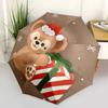 1pc Christmas Bear with Striped Gift Box Automatic Folding Umbrella - 3 Folding Design, Vivid Cartoon Pattern, Suitable for Outdoor Activiti