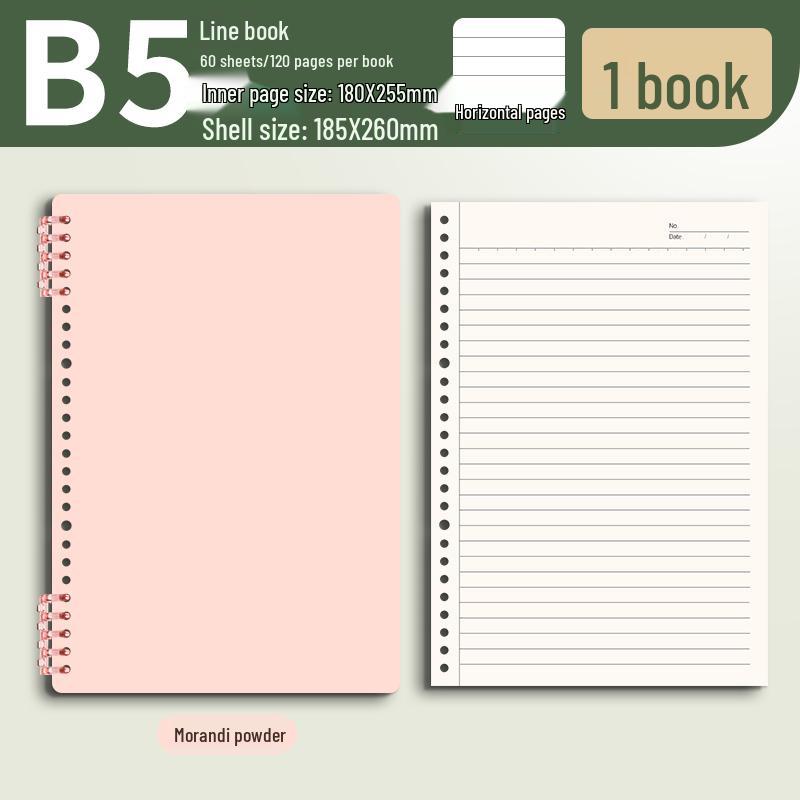 Morandi Colors Detachable Coil Notebook - B5, A4, A5 - Student-Friendly, High-Quality Loose-Leaf Design