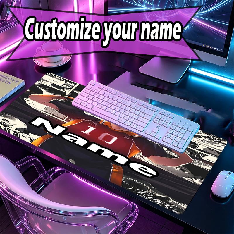Custom Name Personalized Haikyu Pattern Mousepad, Laptop PC Desk Mat, Decorative Desk Mat for Home Keyboard Pad Gift