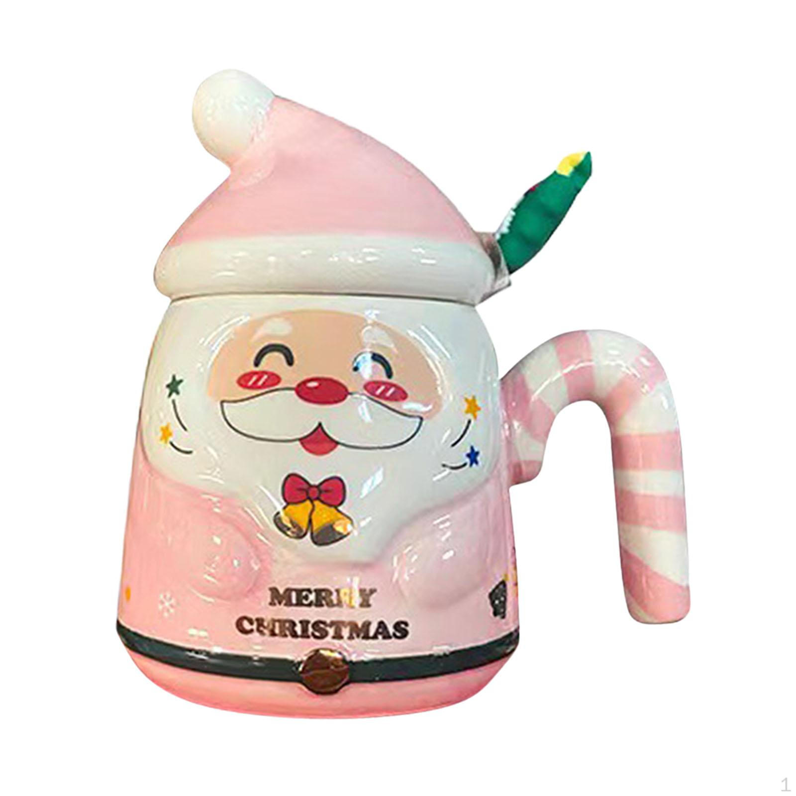 

Рождественская керамическая кружка для питья напитков с крышкой, стакан для воды, праздничная рождественская новинка, друзья розовый