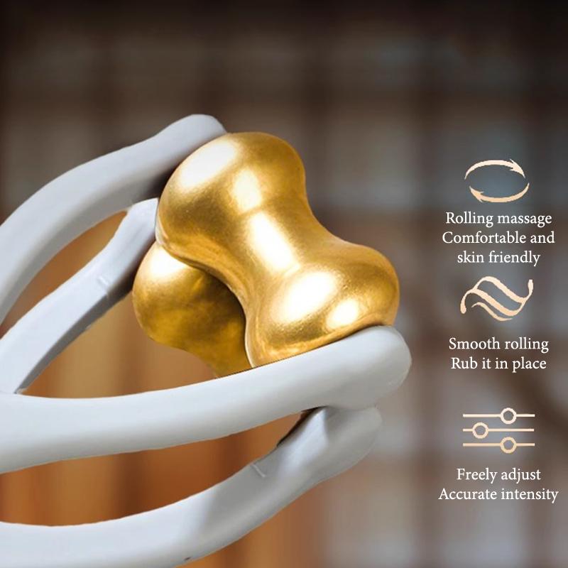 Dual-Row Finger Massage Tool, Brass Roller Design, Easy Use, Relieve Finger Fatigue, Promote Blood, Portable