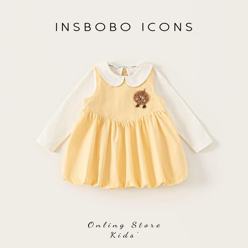 Insbobo Girls  Suit Spring Baby Girl Suit Dress 2026 New Stylish Baby Clothes Spring and Autumn Children s Clothing Trendy Yellow 120 cm
