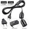 EU Plug E27 Lamp Base Holder With Switch Wire 1.8m Power Cord Cables For Pendant Led Bulbs Fixture Hanglamp Suspension Socket