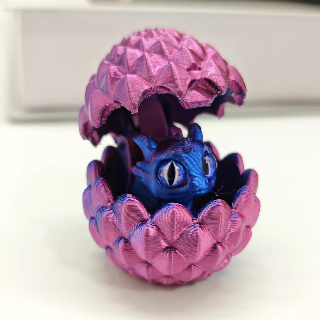3D Printed Mini Crystal Small Dragon Egg Set (Random Eyes) Gradient Color Toy Desktop Ornament Children's Gift Home Decor