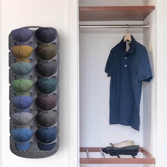 Baseball Hat Storage Bag Behind Door Wall Hat Holder Punch-free Large Capacity Anti-slip Baseball Cap Display Hanging Rack Neatly Arranged Cap